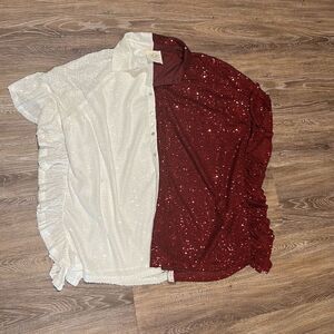 Fantastic Fawn sequin color block tunic mini dress S overaized